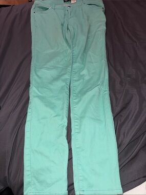Boot Cut Jeans in Mint Green - Classic Everyday Style